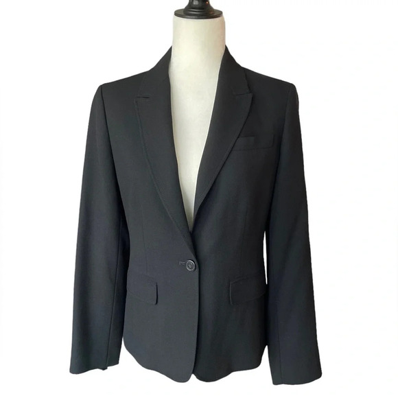 J.Crew Wool Black Blazer Single Button, fully lined - Picture 1 of 11